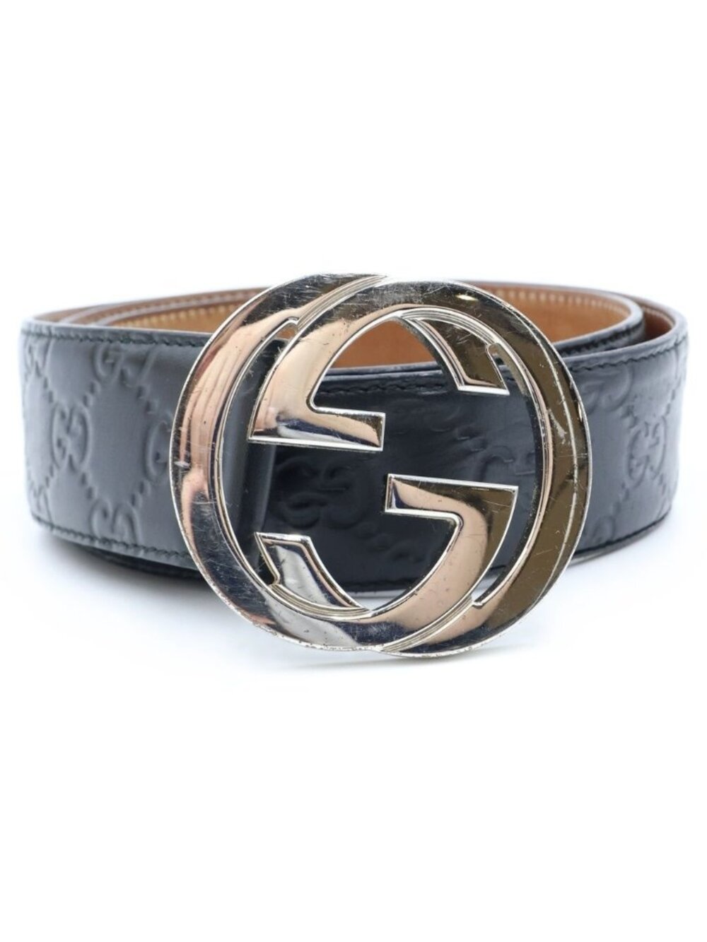 Gucci Interlocking G Leather Belt Black